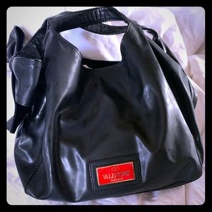 Valentino black patent leather handbag